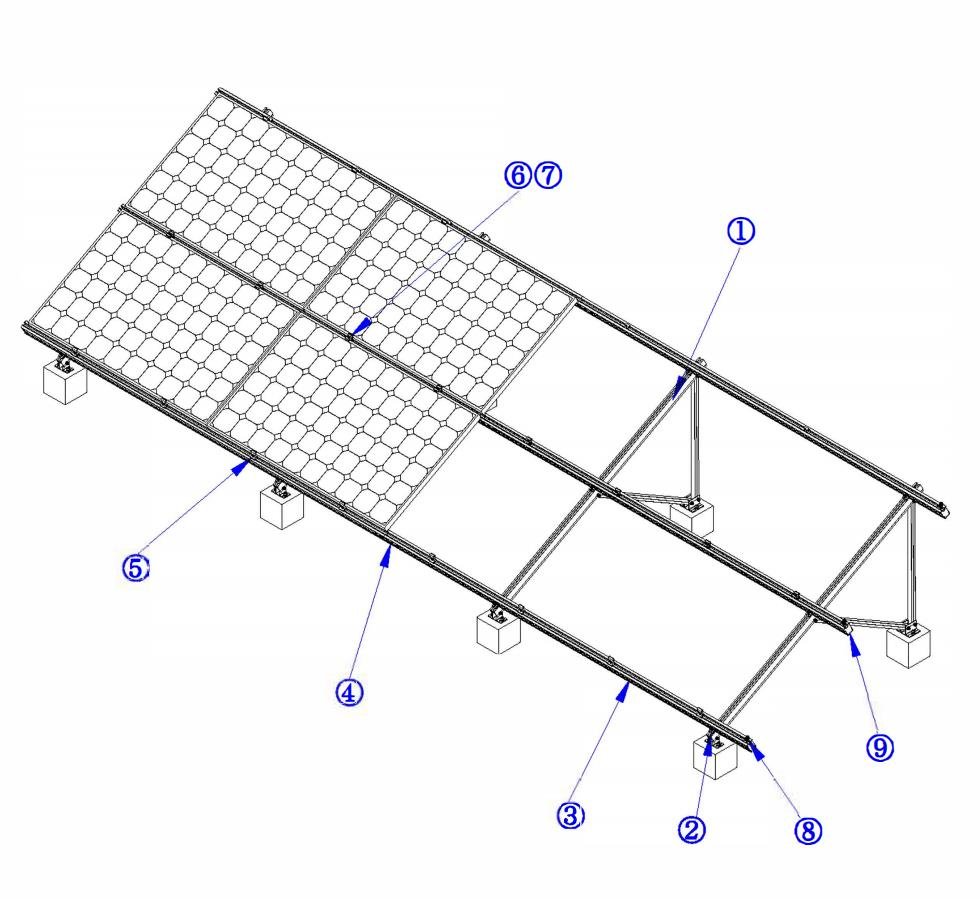 InkPV Solar power system solar panel bracket-Flat roof